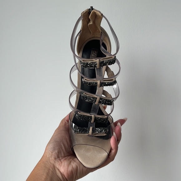 Two pairs, champagne, gold cocktail heels - Picture 8 of 12